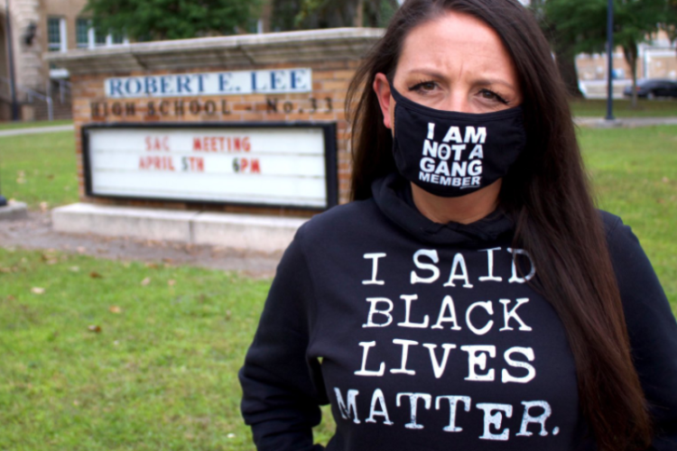 Donofrio, Amy Donofrio, Florida, Jacksonville, BLM flag, Black Lives Matter, Duval County School District, EVAC