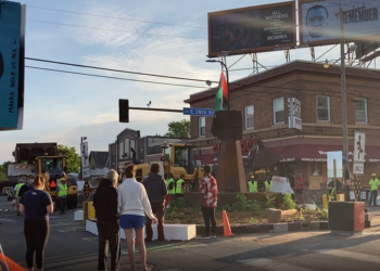 George Floyd, George Floyd Square, 38th and Chicago in Minneapolis, City,Workers, Barricades, Removed, Protestors