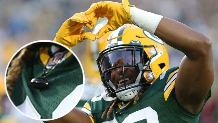 Aaron Jones, ashes, necklace, father, lost