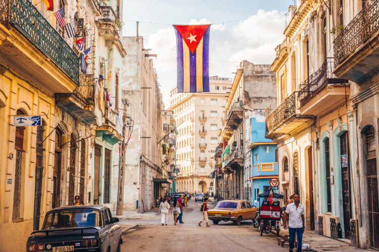 Cuba, Tourism, COVID-19, Pandemic, Shutdown, Cuban Flag, Havana Streets.