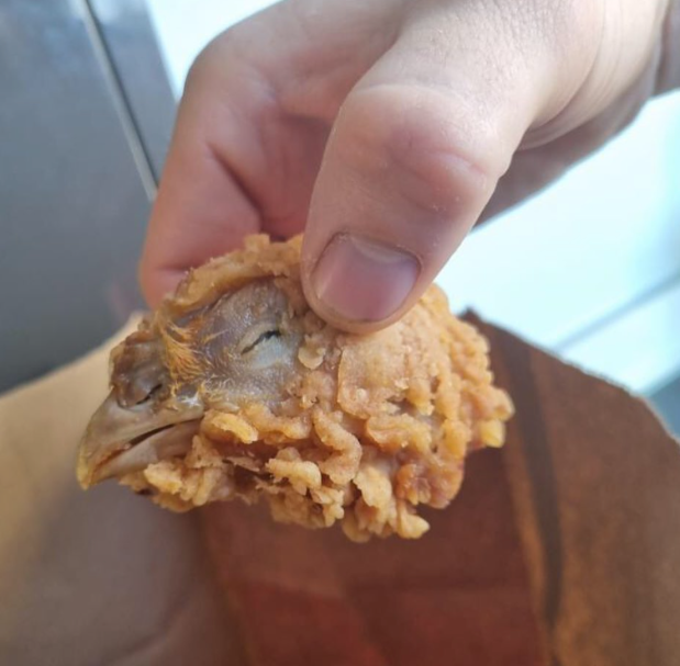 Chicken head, KFC, Box, Wings, Feltham, Twickenham, United Kingdom, Customer, Disgusted.