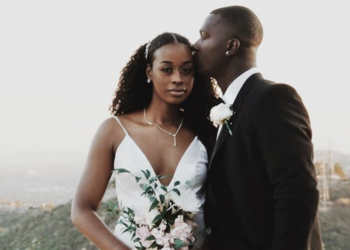 Los Angeles Black couple Kiara Joel Brokenbrough budget wedding viral TikTok video