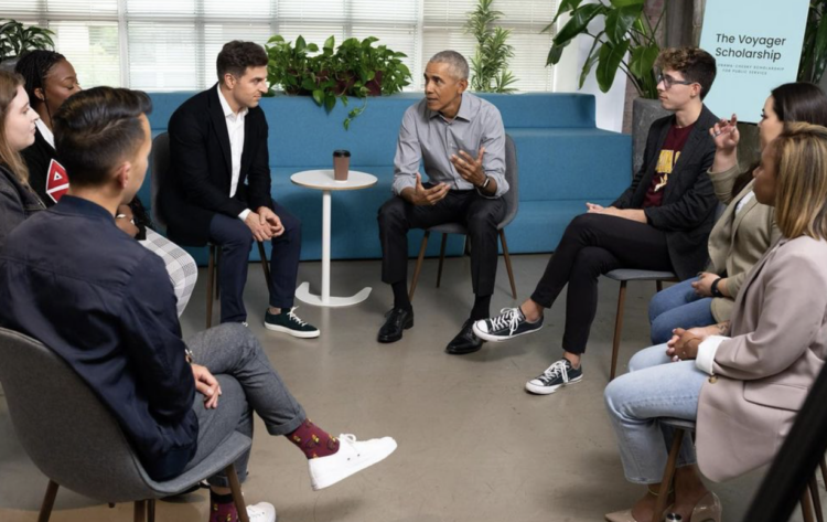 Airbnb CEO Brian Chesky former president Barack Obama college students