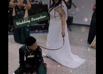 Markenzie Alexander, Tra Alexander, white wife, Atomic Dog, reception, wedding, dog, Tennessee, couple