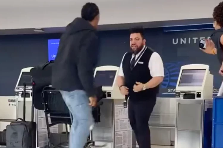 United Airlines, Worker, Fired, Brawl, Ex, NFL Player, Brendan Langley, Viral, Video, Newark International Airport, Canadian Football League, Stampeders, Port Authority.