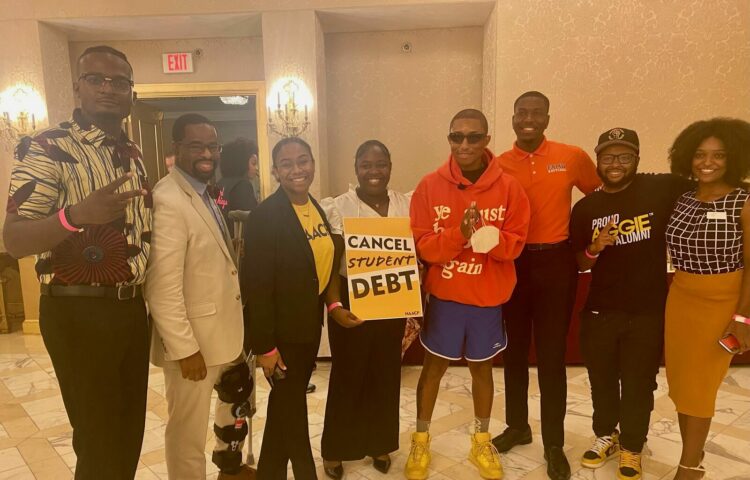 Pharrell, Williams, President, Biden, student, debt, NAACP, leaders