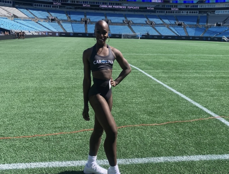 Black trans woman Justine Lindsay NFL cheerleader Carolina Panthers TopCats