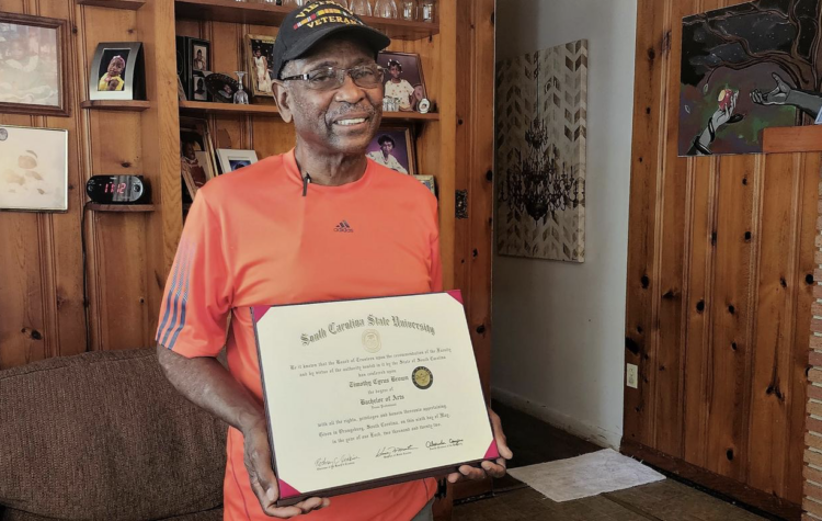 college graduate Black Vietnam war veteran Timothy Brown HBCU South Carolina State University