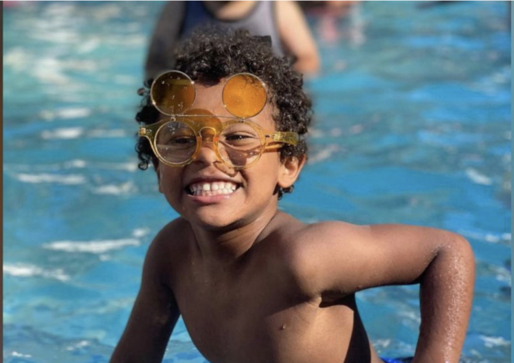 Massiah Browne,Marcus Brown,Tiara DelValle, pool, toddler