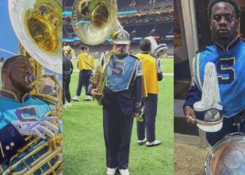 Southern University marching band members Dylan Young Brody Moore Tyran Williams 18-wheeler