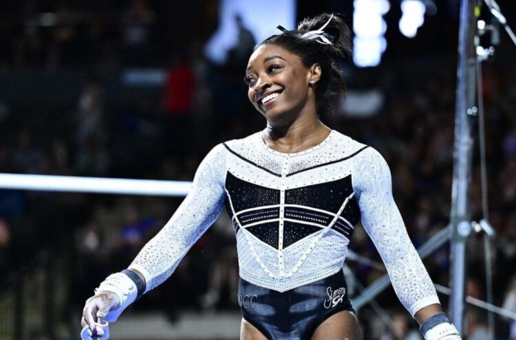 gymnastics, score, Core Hydration Classic, Olympics, mental health, first place, Simone Biles